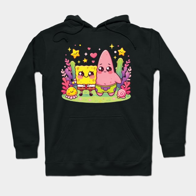 Cute Sponge Bob and Patrick Hoodie by The Art-Mart